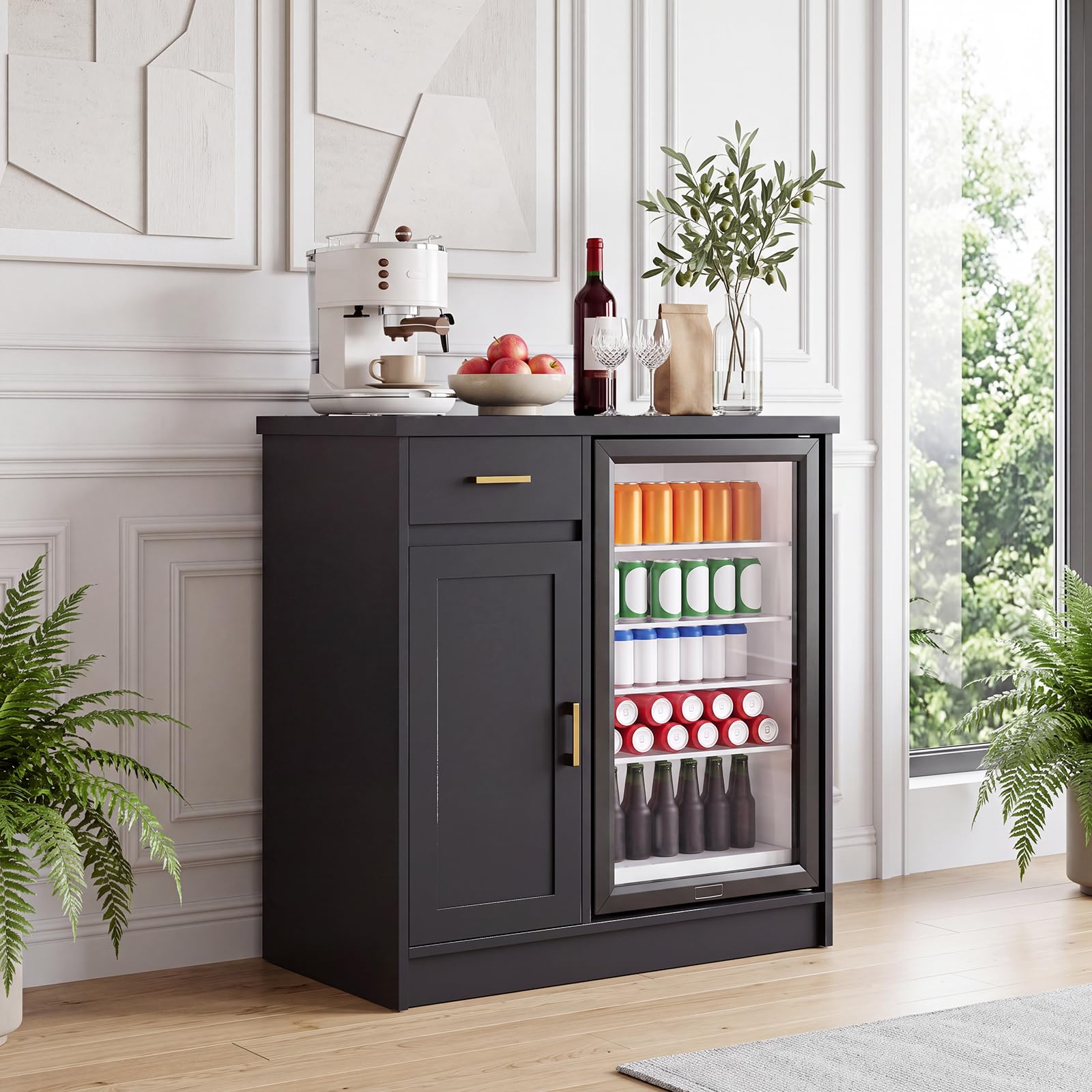Wine Beer Refrigerator - Meuble bar à vin style farmhouse
