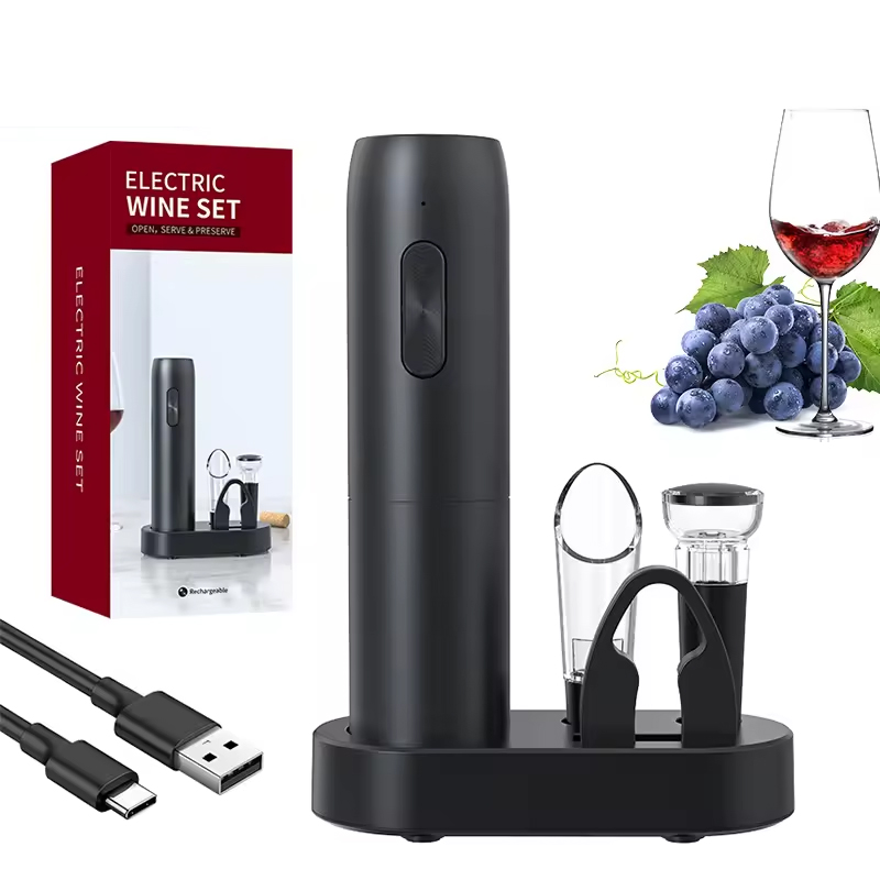 Wine Beer And Liquor - Ensemble d'ouvre-bouteille électrique 4 en 1,